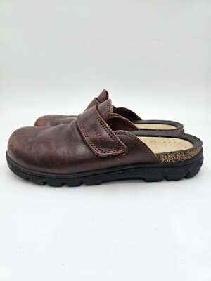 ECCO Cozmo Cosmo Brown Leather Slip On Mules Shoes