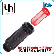 Interpump TX 12-100 Pressure Power Washer Pump Water Inlet Nipple & Red Filter