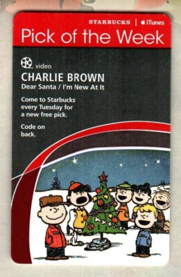 STARBUCKS / ITUNES Video of the Week, Charlie Brown ( 2010 ) Card ( EXPIRED )