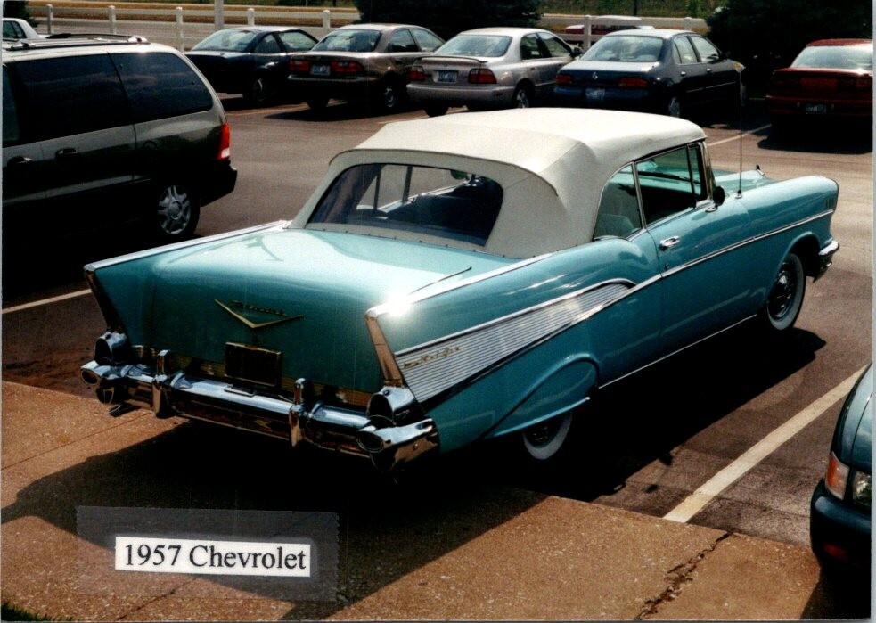 Chevrolet 1957 Bel Air convertible rear auto car show photo 3.5x5 FREE SHIPPING