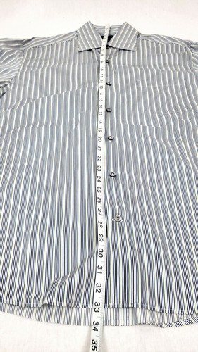 Kim Herring Shirt Italian Mens Large Made In Italy Long Sleeve Striped Button Up - Picture 5 of 6