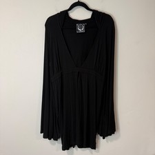 Vestido túnica Killstar para mujer con capucha 3XL negro gótico profundo manga campana en V elástico
