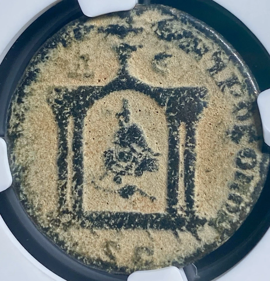 Emperador Volusiano NGC Genuino 251-253AD Antiguo Templo Moneda Romana AE29 Antioquía Foto 3 de 4