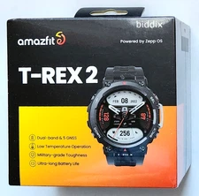 Amazfit T-Rex 2 Rugged Smart Watch 47mm Military Certified Dual-band GPS - Black