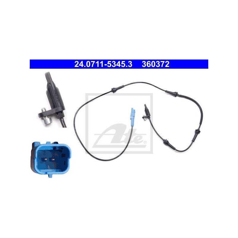 Sensore velocità ruota ABS 24.0711-5345.3 ATE per PEUGEOT CITROËN - Immagine 2