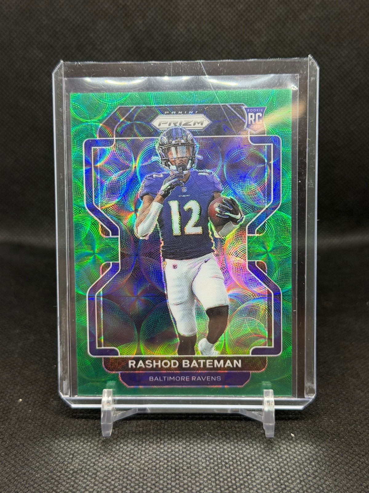 2021 Prizm RASHOD BATEMAN Green Scope Prizm /75 #340 Rookie RC Baltimore Ravens