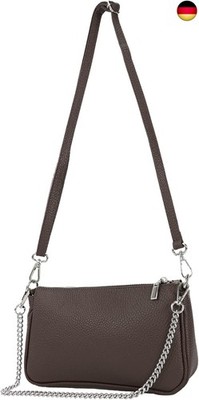 modamoda de T237 Leder Umhängetasche, mit Silberkette und verstellbarem 