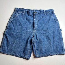 Carhartt Shorts Mens 40 Blue Denim Carpenter Workwear Utility Cargo Pockets