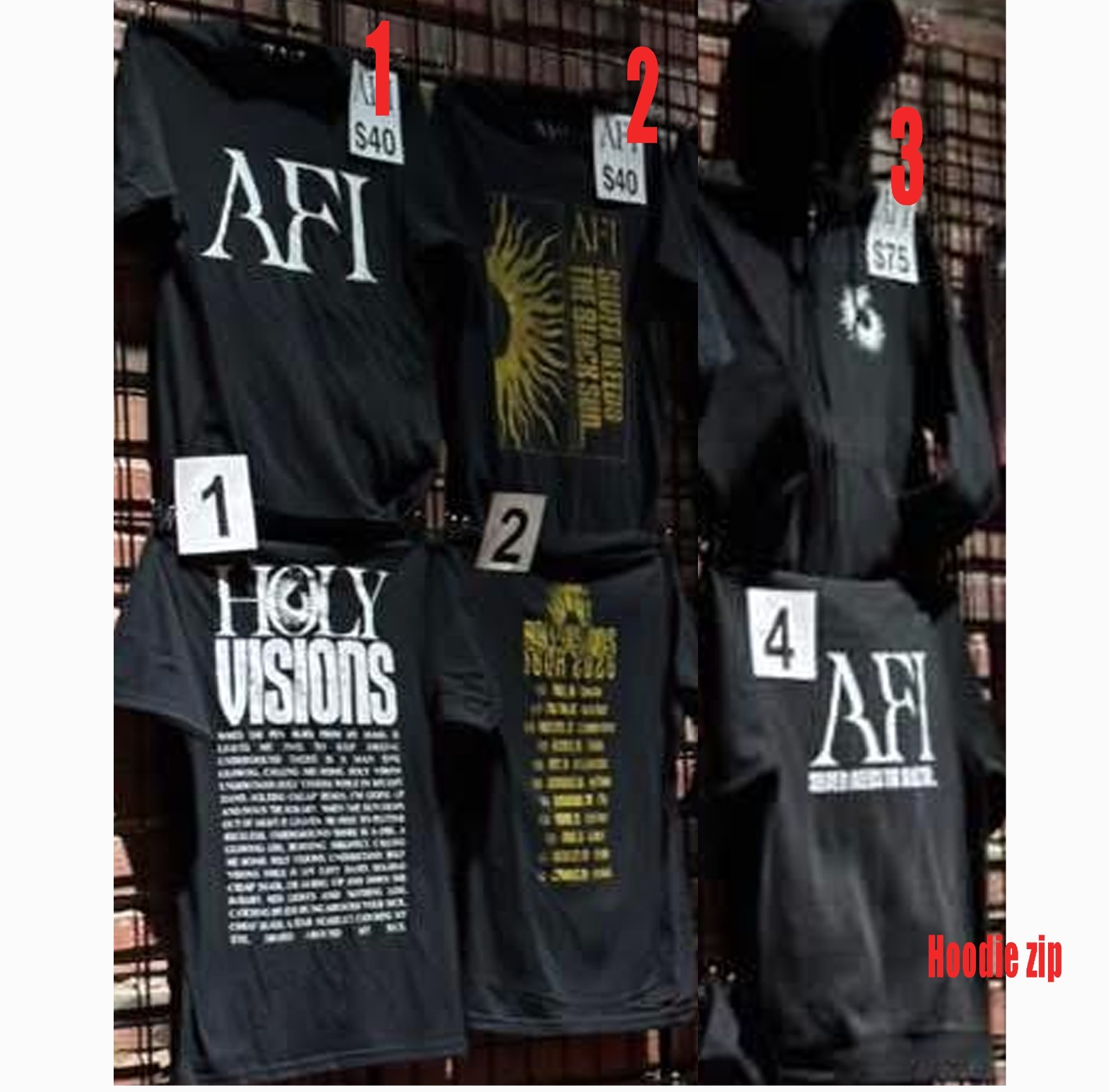 AFI North America Tour 2026 Hoodie Zip Or T shirt Reprint