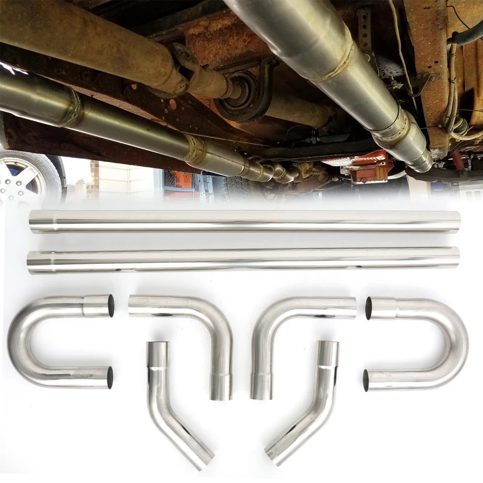 Kit de tubo de escape personalizado para camioneta Toyota de 2,5" tubo mandril curva en U recto 90 Foto 3 de 4