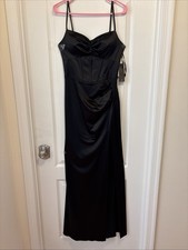 Blondie Nites Women's Satin Sweetheart Formal Dress Color Black Size 7/8 NWT