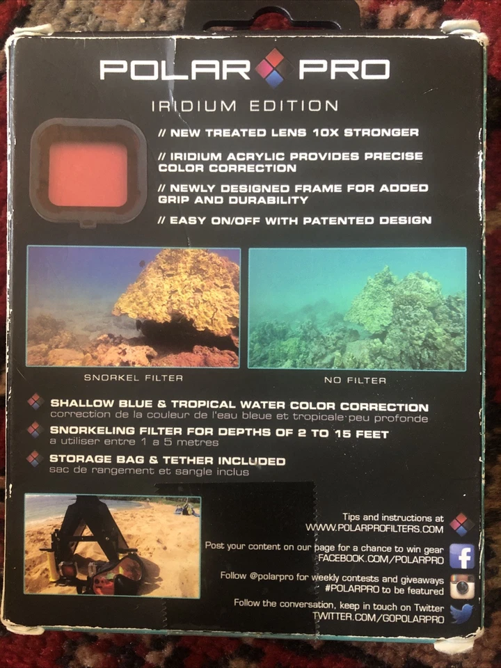 Pair Polar Pro Aqua Series Iridium Ed Shallow Water Snorkel  Filter Hero 4/3+ - Image 2 of 4