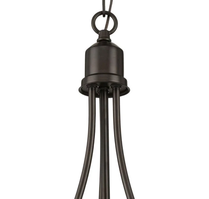 Colgante Progress Lighting 20,62" con vidrio grabado antiguo vestíbulo de bronce 2 luces Foto 2 de 4