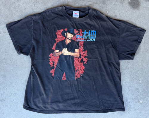 VTG Mens Sz XL Y2K Tim McGraw Tour T-Shirt Concert 2003 Dancehall Doctors - FLAW - Picture 1 of 8