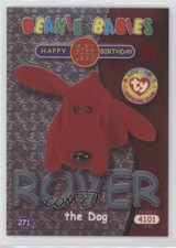 1999 Ty Beanie Babies Series 2 Birthday or Rookie Chase Blue Rover the Dog 18n9