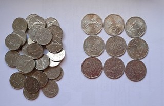 Lot de pièces de 2 Francs et de 1/2 Francs
