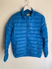 Diesel coat jacket Men M blue down filled lightweight long sleeve layer logo