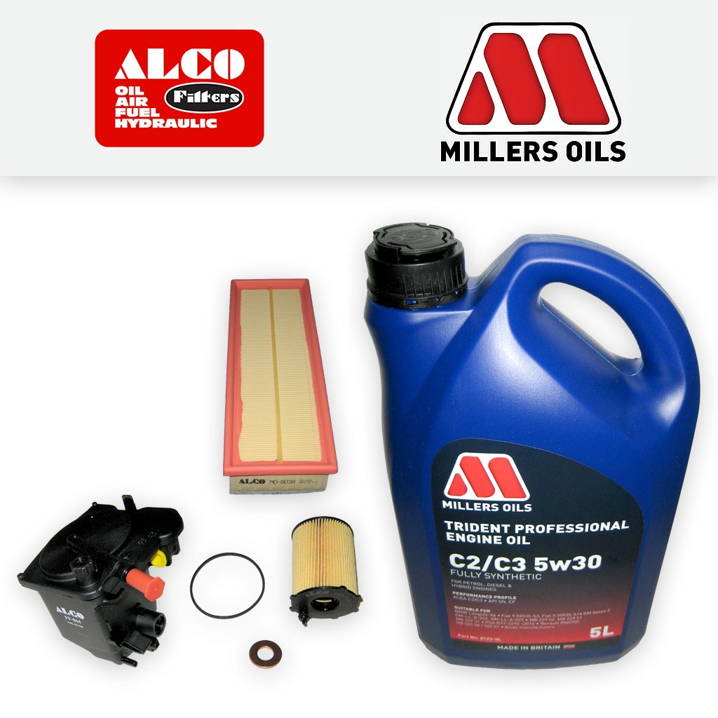 SERVICE KIT for PEUGEOT 206 1.6 HDI ALCO OIL AIR FUEL FILTERS +OIL (2004-2007)