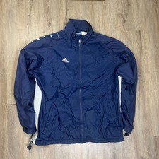VTG Adidas Track Jacket Windbreaker Full Zip Blue Men's Medium Y2K Vintage