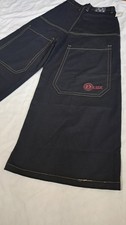 Vintage Y2K D Lux JNCO Style Wide Leg Big Pocket Black Jeans Raver Skater