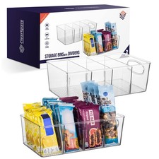 ClearSpace Pantry Organizer Bins with Removable Dividers, 2 Pack