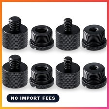 8pcs Mic Stand Adapter Screw Thread Adapter for Microphone, Black
