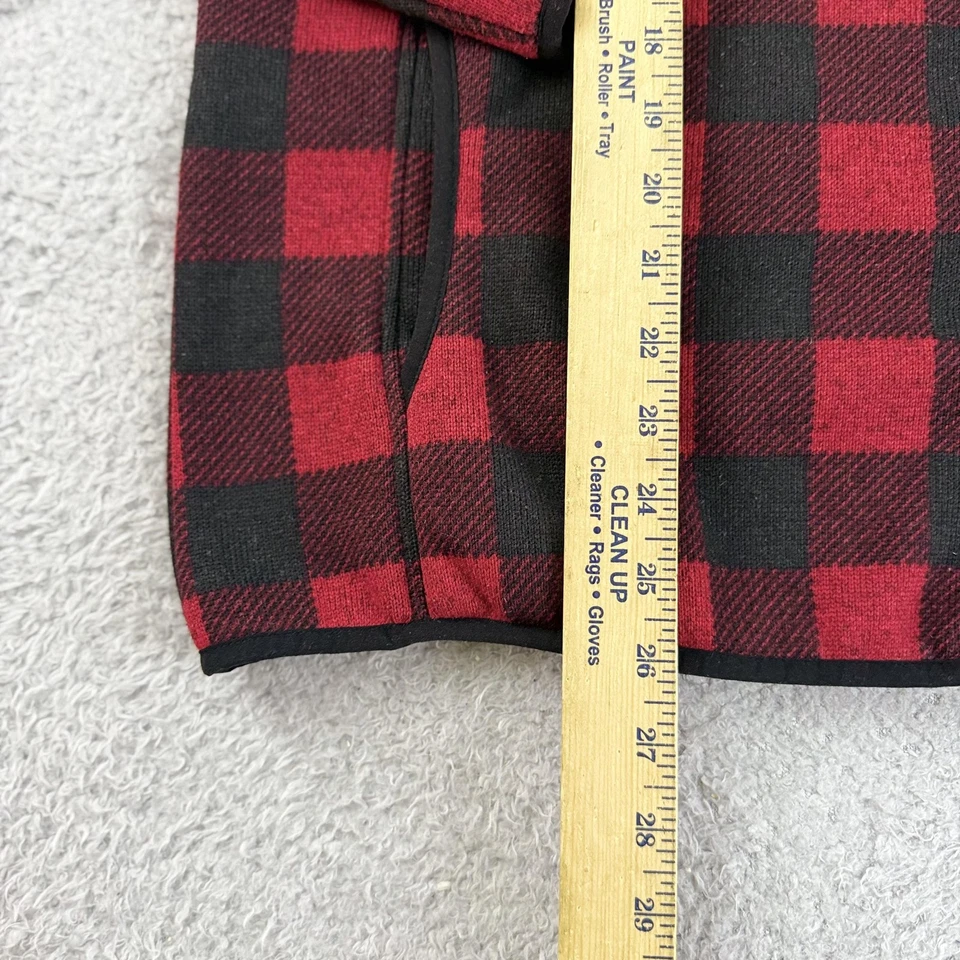 L.L.Bean свитер женщин XL красный черный Buffalo клетку флис четверть Snap пуловер - Изображение 4 из 4