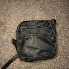 Mens Black Crossbody Bag Zip Closure Adjustab...