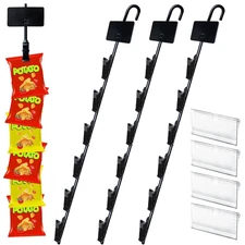 Metal Display Stand Holder Hooks Concession Potato Chip Bag Rack Label Header