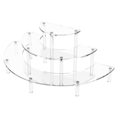 3 Tier Acrylic Display Risers Half Moon Cupcake Stand Clear Perfume Organizer