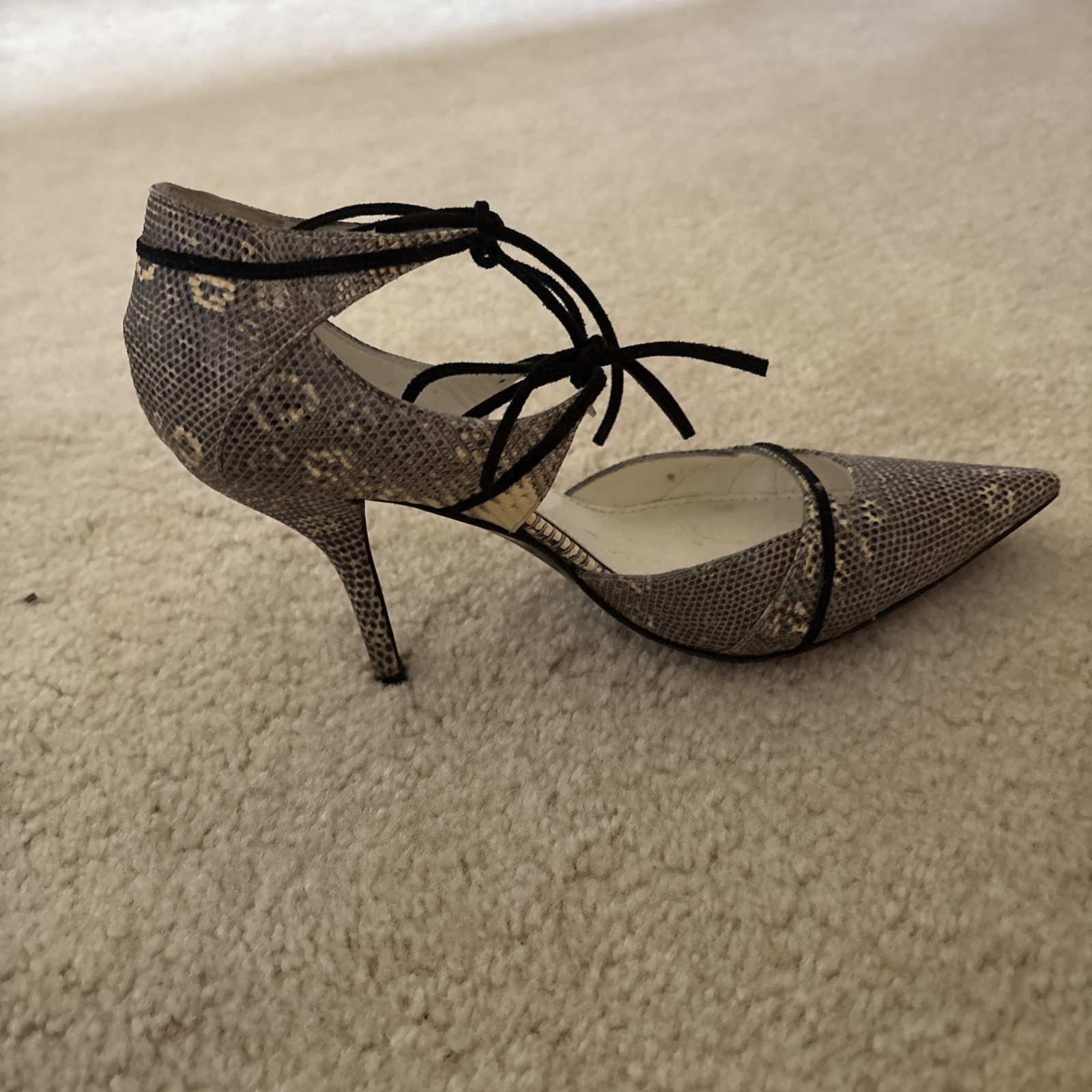 SERGIO ROSSI 100% Python Authentic Heels Sz 5.5 - image 2