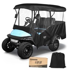 4 Passenger Golf Cart Enclosure for 86-88  L Roof, Golf Cart Rain Cover, Black