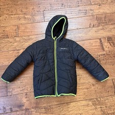 Boys Eddie Bauer Jacket Duck Down Reversible Light Weight Hood XS 5/6