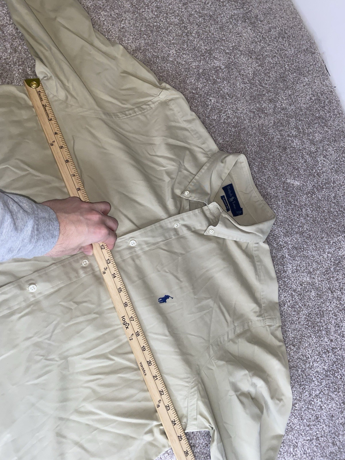 Polo Ralph Lauren Solid Beige Button Down Shirt M… - image 4