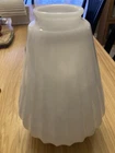 Vintage White Milk Glass Pendant Light Shade Ribbed 2 1/4” Fitter 9” Tall Pear
