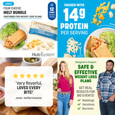 Nutrisystem High Protein Four Cheese Lunch Melt 14g Protein Frozen Meals 12ct