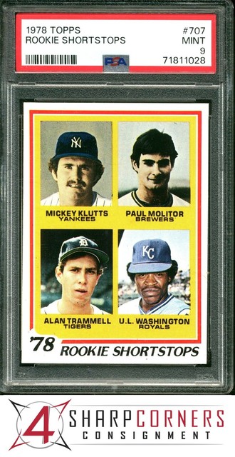 1978 Topps #707 Paul Molitor-Alan Trammell RC HOF PSA 9