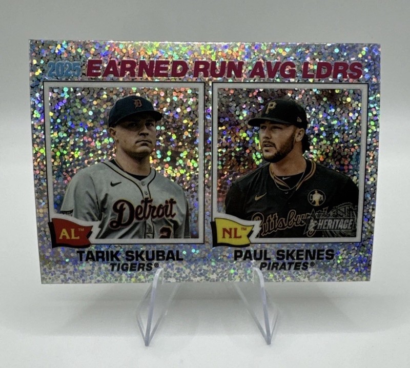 2026 Topps Heritage Tarik Skubal / Paul Skenes #7 - Leaders Silver Sparkle