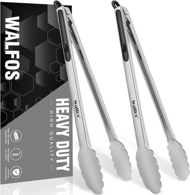 17 Inch Extra Long Grill Tongs Set of 2, Ultimate Stainless Steel Tongs