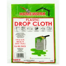Disposable Drop Cloth 9ft x 12ft 0.6 MIL Light Duty
