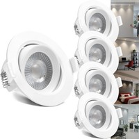 Led Einbaustrahler 230V Flach 7W Neutralweiß Spots 3-Stufen Dimmbar Mera 5X Set