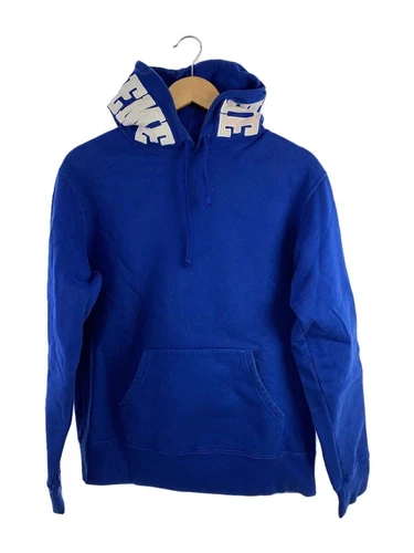 Felpa Supreme con cappuccio 19AW logo specchiato S cotone blu cappuccio usata