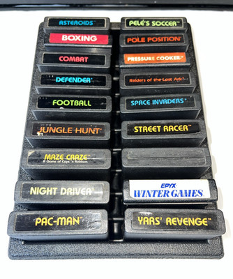 Lot of 18 Original Vintage Atari 2600 Games Video Games And Case preowned