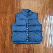 Vintage 90s LL Bean Goose Down Vest Jacket Size M Packable Blue