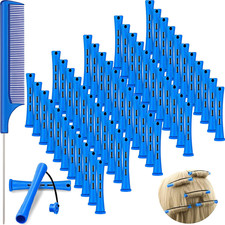 60 Pcs Small Perm Rod for Short Long Tight Curl Hair, 0.35'', Blue