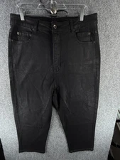 Rick Owens DRKSHDW Collapse Cut Jeans Size 32 Black Waxed Denim Style ACTL 33X21