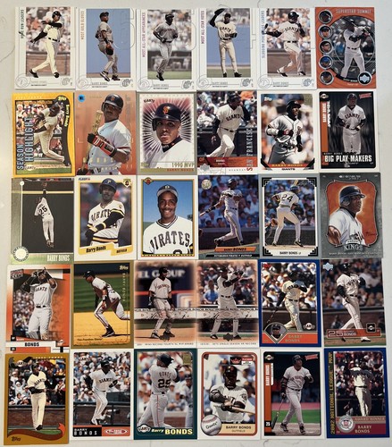 Barry Bonds San Francisco Giants 35 different card lot with Event Used Base
