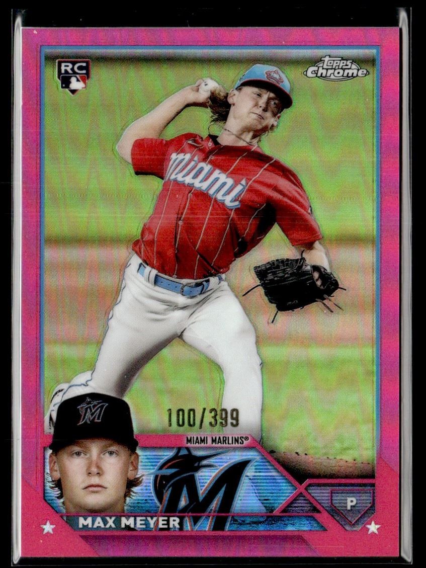 2023 Topps Chrome Magenta Refractor Max Meyer RC 100/399 Miami Marlins #104