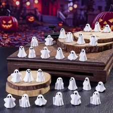 50Pcs Mini Resin Ghost Figurines,Cute Halloween Decorations,Tiny Ghosts for V...