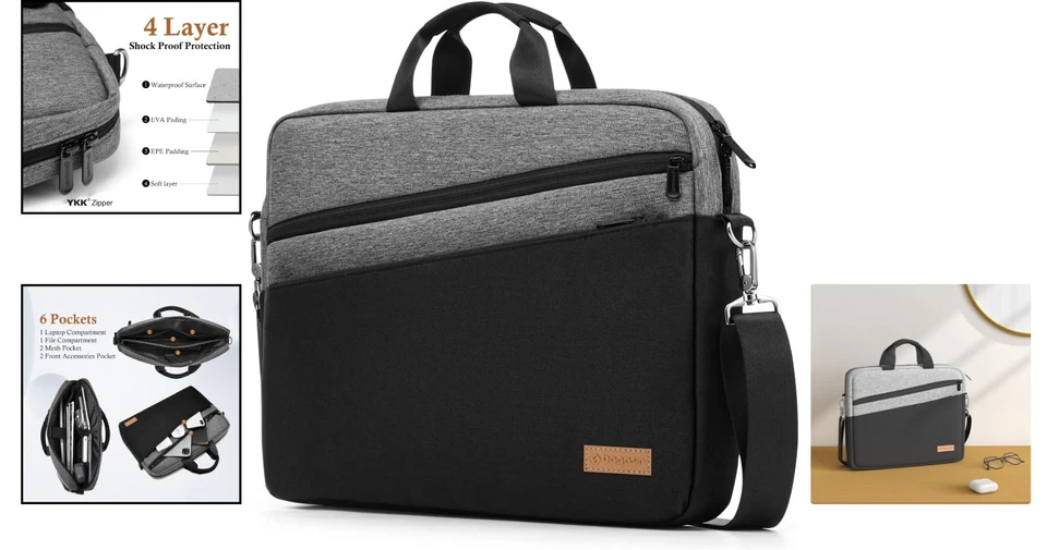Laptop Tasche 17,3 Zoll Notebook Tasche Schulterkoffer - Bild 2 von 4
